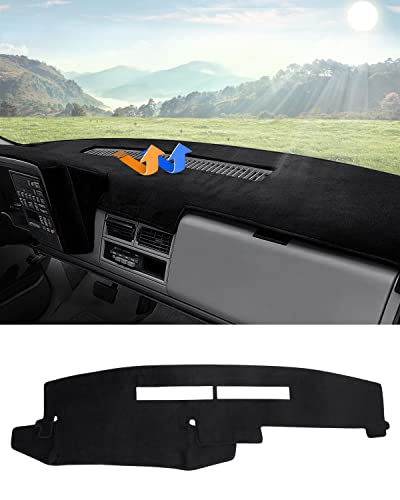 Autorder Dashboard Cover Mat for 1988-1994 Chevy Chevrolet Silverado/GMC Sierra C/K 1500 2500 3500 Pickup Truck /1992-1994 GMC Yukon/Chevy Blazer Suburban Accessories Dash Cover Flannel Dash Mat - size: Black 1988-1994 Silverado