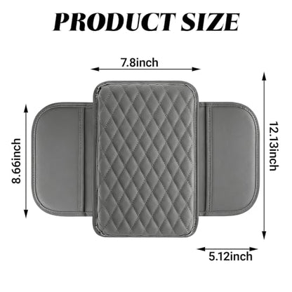 Car Center Console Cover, Upgraded Microfiber Car Armrest Cover Cushion, with 2 Storage Bags Scratch, Resistant Leather Cars Armrest Storage Box Universal Vehicles Accessories (Gray) - color: Gray