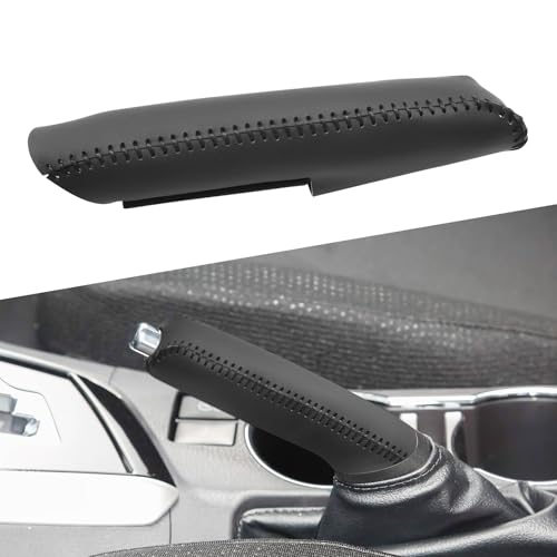 Genuine Leather Handbrake Protector Cover Compatible with Toyota Corolla 2014-2018 Anti-Slip Hand Brake Parking Lever Sleeve Black