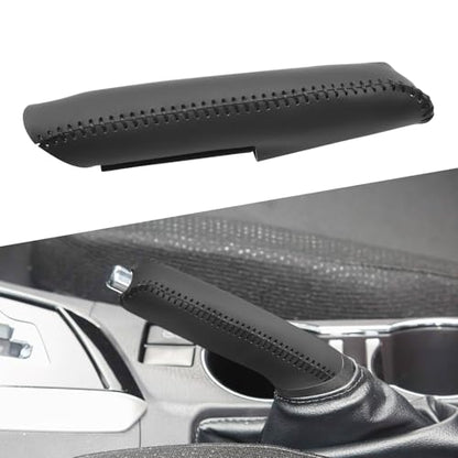 Genuine Leather Handbrake Protector Cover Compatible with Toyota Corolla 2014-2018 Anti-Slip Hand Brake Parking Lever Sleeve Black