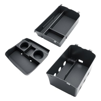 BIBIBO 3Packs for 2026 Hyundai Palisade Center Console Organizer 2026 Hyundai Palisade Calligraphy Console Armrest Tray & Lower Center Console Organizer 2026 Palisade Calligraphy Console Insert Tray - color: Black-(3Pack)