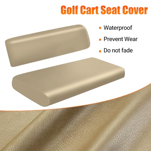 Golf Cart Front Seat Covers Staple On Replacement for EZGO Workhorse Golf Cart Seat Beige Micro Fiber Leather Seat Cover - color: Beige, size: EZGO Workhorse