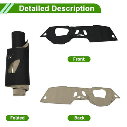 Faux Leather Dashboard Cover for BMW 5 Series with HUD 2018-2023 with Hud Dashboard Mat Anti-Slip Sun UV Heat Shield Protection Black 1 Pc - size: with HUD