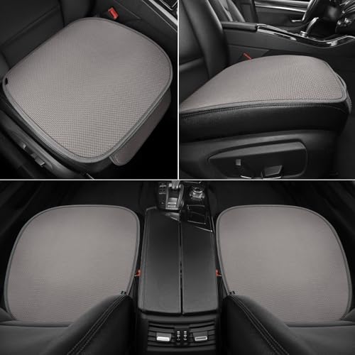 2pcs All-Season Car Seat Covers Grey - Breathable Car Seat Protectors with Anti Slip Bottom - Durable Auto Seat Cushions Universal Fit for Vehicles Cars SUV Trucks Front Seats - color: Front Seat Cushion Grey