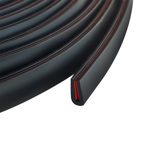 Edge Trim, 1/16" Rubber Edge Trim, Flexible Self Adhesive U Channel Edge Protector for Sharp Edge, Sheet Metal and Car Doors, Peel and Stick Car Door Edge Guard, Black Color, 20Ft - size: Size1/16"(Fit 0~5/64"), L20'