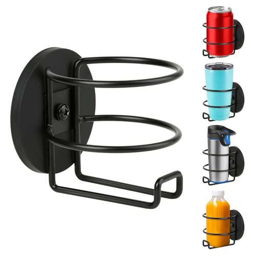 Magnetic Cup Holder,Heavy Duty Metal Drink Holder,3.46 inch / 8.8 cm Strong Base,Bottle Holder for Refrigerator/Treadmill/Truck/Tractor/Forklift/Boat/Bus/Car (Side Magnetic) - size: 1 Pack, style: Black-side magnetic