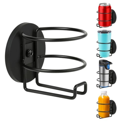 Magnetic Cup Holder,Heavy Duty Metal Drink Holder,3.46 inch / 8.8 cm Strong Base,Bottle Holder for Refrigerator/Treadmill/Truck/Tractor/Forklift/Boat/Bus/Car (Side Magnetic) - size: 1 Pack, style: Black-side magnetic