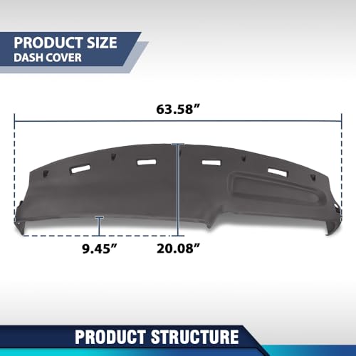 PIT66 TPE Dash Cover Dashboard Panel, Compatible with Dodge Ram 1500 2500 3500 Truck 1994-1997 Brown - size: 1994-1997 Dodge Ram (Brown)