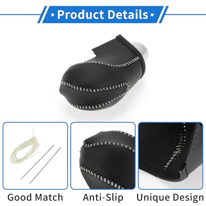 1 Set Gear Shift Knob Cover for Infiniti FX35 2009-2012 Anti-Slip Faux Leather Black Beige Stick Shifting Handle Protector