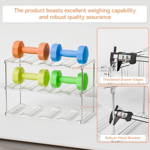 Yieach Stackable Water Bottle Organizer for Stanley,Yeti 40 oz and Others Tumbler Organizer,3 Tier Waterbottle Storage Rack,Clear Acrylic Cup Organizers for Kitchen Cabinets,Countertop,Pantry Shelf - size: 3 Tier Hold 12 Bottle