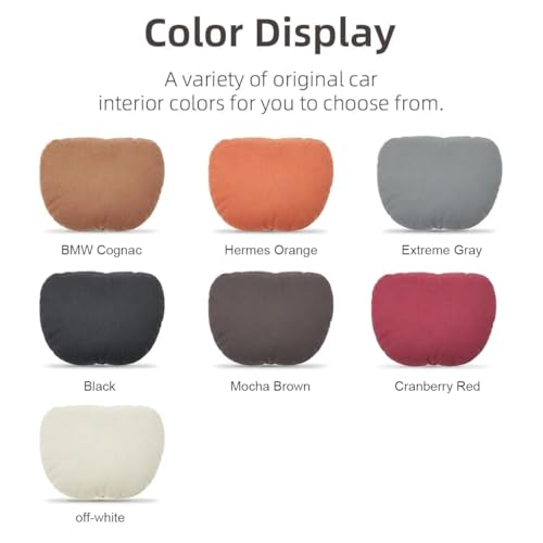 2 Pcs Car Headrest Neck Pillow for Driving,Universal Premium Suede Leather Soft and Comfortable Headrest,Three Gears of Height Adjustment Car Seat Headrest Pillow Car Interior Accessories - color: Hermes Orange