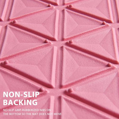 CAR PASS Bling Diamond Car Mats Rubber Floor Mats Full Set Anti-Slip 3D Rhombus Waterproof Trim to Fit Liner Universal Glitter Crystal Sparkly Shining Rhinestone Girl Women SUV Sedan Van, Pink Rubber - color: Pink Rubber