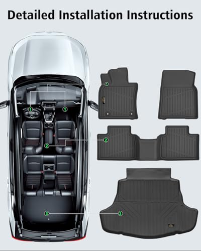 Floor Mats & Trunk Mat Custom Fit for Toyota Camry 2025 (Include Hybrid) All Weather TPE Rubber Cargo Liner Anti-Slip Full Set Automotive Floor Liners for Camry Accessories - size: For Toyota Cmary 2025