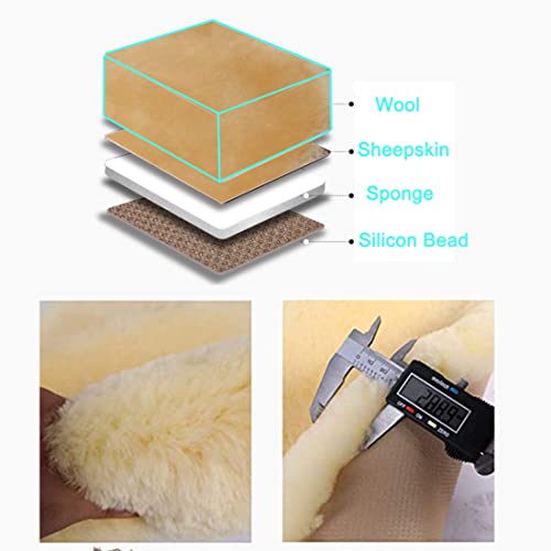 OGLAND Fuzzy Fluffy Fur Sheepskin Universal Car Seat Cover for Auto Soft Cozy Plush Wool Seat Cushion Accessories Automobiles (Honey Beige, 3 Pack Front) - color: Honey Beige