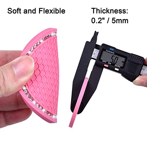 Bling Car Coasters, Wisdompro 2 Pack PVC Car Cup Holder Insert Coaster - Anti Slip Universal Vehicle Interior Accessories Crystal Glitter Cup Mats for Women and Men (2.75" Diameter, Pink) - color: Pink