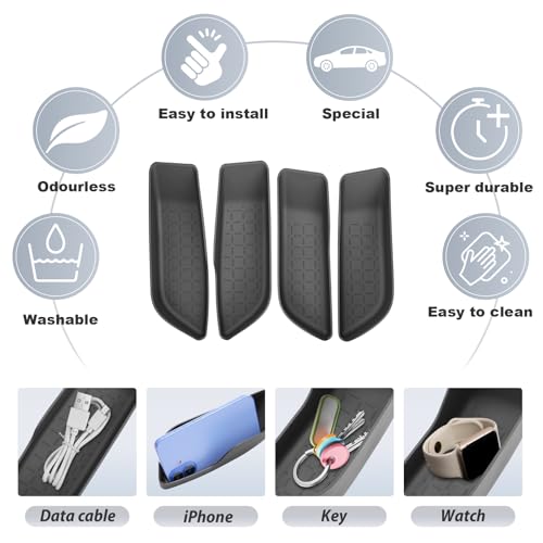 4Pack for 2026 Toyota RAV4 Door Side Storage Box for 2026+ Toyota RAV4 (LE/SE/XLE Premium/Woodland/XSE/Limited) Door Handle Organizer 2026 RAV4 Accessories Insert Glove Pallet (Front & Rear)