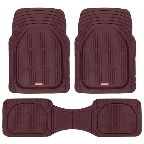 BDK Red All Weather Heavy Duty Car Floor Mats Interior Liners for Auto Van Truck SUV, Heavy Duty All Weather Protection, Fits Front & Rear - color: 4pc Deep Dish