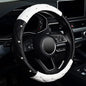 Diamond Soft Leather Steering Wheel Cover with Bling Bling Crystal Rhinestones, Universal 15 inch, Black White - color: Black and White, size: Medium(Standard) Size[14.5"-15"]