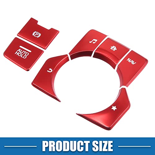 Car Center Console Gear Panel Multi-Media Handbrake Switch Cover Trim for Mazda CX-5 2017-2020 Red (Set of 7) - color: Red