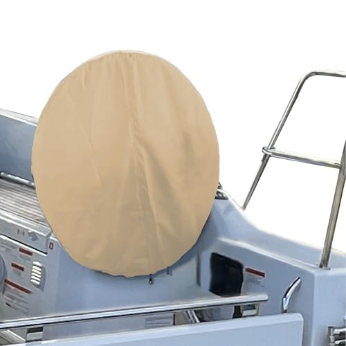 SavvyCraft Waterproof Boat Steering Wheel Covers, Heavy Duty Solution-Dyed 600D Fade-Resistant UV Protection Sailboat Yacht Marine Steering Wheel Protector Case, Vecro and Zipper Closure Beige 36" - color: Beige, size: 36" Wheel Diameter