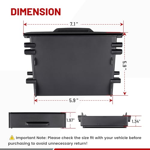 RED WOLF Car Stereo Radio Storage Box for Toyota, Single DIN Storage Pocket Stereo Blanking Plate Holder Drawer Kit Universal for Toyota Vehicles