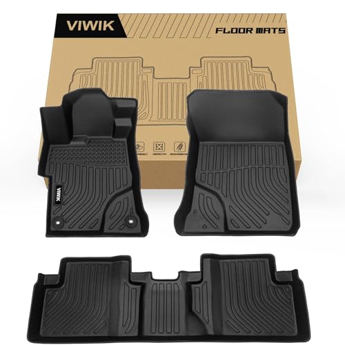 VIWIK Floor Mats for Honda Civic 2012 2013 2014 2015, Custom Fit All Weather TPE Floor Liners for Honda Civic 2012-2015 1st and 2nd Row, Automotive Car Mats, Black - style: Fit for 2012-2015 Honda Civic