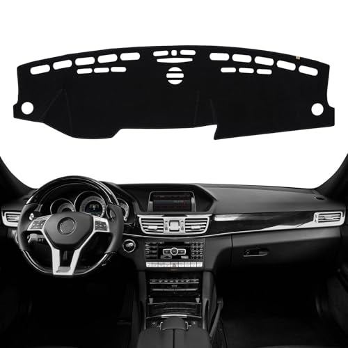 Dashboard Cover Dash Mat Fit for 2016-2010 Me-rcedes-Benz E-Class (W212) E250 E350 E400 E300 E550 (Without HUD Models),Car Dash Board Mat Anti-Glare Carpet,Non-Slip Pad (Black) - color: Black, size: Fit 2016-2010 Benz E-Class - (Black)