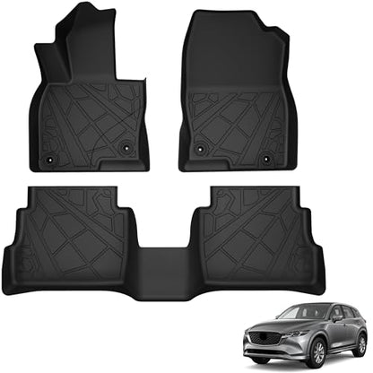 KARPAL Floor Mats for 2017-2025 Mazda CX5, All Weather TPE Custom Fit Floor Liners Car Mats Accessories, 1st & 2nd Row - style: 2017-2025 | For Mazda CX5 | 1st & 2nd Row