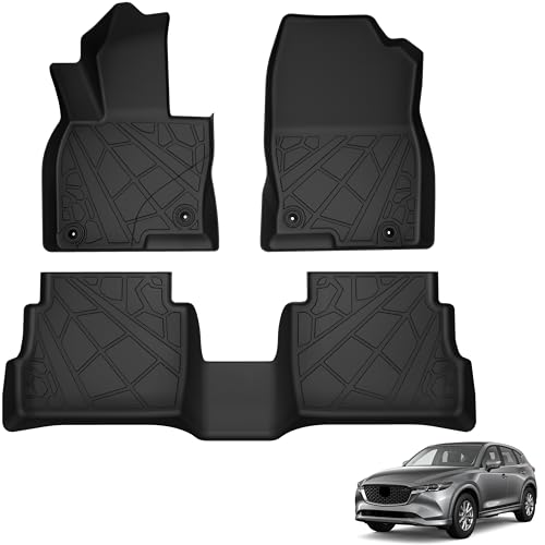 KARPAL Floor Mats for 2017-2025 Mazda CX5, All Weather TPE Custom Fit Floor Liners Car Mats Accessories, 1st & 2nd Row - style: 2017-2025 | For Mazda CX5 | 1st & 2nd Row