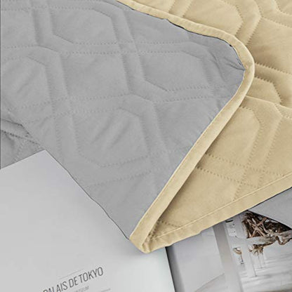 Ameritex Waterproof Dog Bed Cover Pet Blanket for Furniture Bed Couch Sofa Reversible - color: Beige+lightgrey, size: 30x53 Inch (Pack of 1)