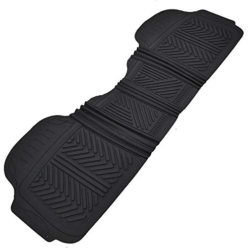 Motor Trend FlexTough 3-Row Heavy Duty Rubber Floor Mats & Liners Mega Truck/SUV/Van Combo - Heavy Duty All Weather Protection, Universal Trim to Fit, Black - color: Black