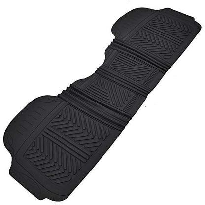 Motor Trend FlexTough 3-Row Heavy Duty Rubber Floor Mats & Liners Mega Truck/SUV/Van Combo - Heavy Duty All Weather Protection, Universal Trim to Fit, Black - color: Black