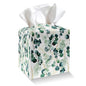 Tissue Box Cover Holder - Eucalyptus Leaves PU Leather Tissue Box Cover with Bottom Belt, Square Facial Paper Organizer for Tabletop, Bathroom, Kitchen, Car & Office -044 - color: Eucalyptus Leaves