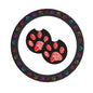 Paw Prints Steering Wheel Cover with 2 Car Coasters Non Slip Neoprene for Women Men Universal 15 Inch - color: Paw Prints