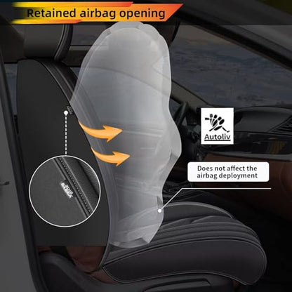 Seat Covers for Jeep Renegade 2015-2024: 2 Front Set Breathable Car Seat Covers Faux Leather Automotive Seat Cushion(Black) - color: #089-Black, size: 11-Renegade-2 front seat covers only