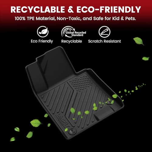 LASFIT Floor Mats & Cargo Mat for Hyundai Sonata 2020-2026 (Only Fit AWD & Gas) / Kia K5 2021-2025 (Only Fit AWD, Not for FWD) Custom Fit TPE All Weather Floor Liners Car Mats Accessories - size: 2)For Hyundai Sonata & Kia K5 | 2020-2025 | AWD