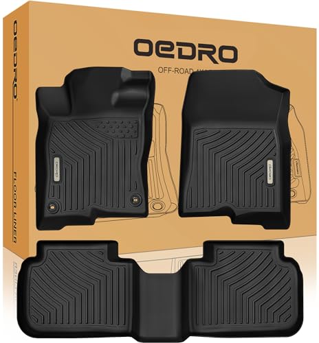 OEDRO Floor Mats Fit for 2022-2026 Honda Civic Sedan & Hatchback Si/Sport/Touring/EX/EX-L/LX, Custom Fit 2023-2026 Acura Integra, All Weather TPE Car Liners for Civic Gas & Hybrid, 1st and 2nd Row - style: 2022-2026 Front & Rear Mats
