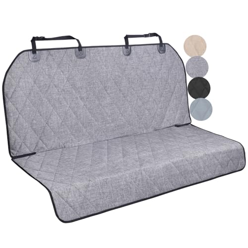 VIVAGLORY Dog Seat Covers, Dog Backseat Cover Pet Bench Protectors with Anti-Slip Backing, Back Seats Cover Rear Seat Covers Car Seat Cover for Dogs, Heather Black, 46" L * 52" W - color: Heather Black, size: Standard (width 52")