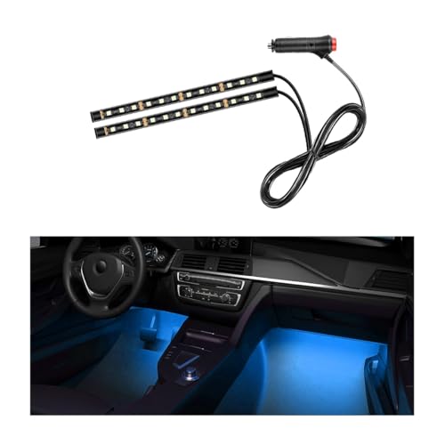 Car LED Strip Light, 24 LEDs RGB Neon Interior Atmosphere Lights, 12V Under Dash Ambient Night Light, Cigarette Lighter Auto Interior Decorative Lamp, Car Accessories (Ice Blue) - color: Ice Blue, size: 24 LED, Cigarette Adapter