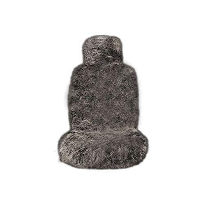 Maples Faux Fox Fur Car Seat Cover for Cars SUV Trucks Universal Fit, Soft Plush Synthetic Fox Buck Fur Car Seat Cushions, 1 Seat (Black White Tip) - color: Black white Tip