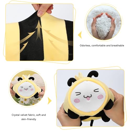 Kids Travel Pillow - 2-in-1 Deformable Kids Neck Pillow for Traveling, Soft U-Shaped Pillow with Adorable Animal Design, Comfy Sleep and Play, Ideal for Airplane Traveling - Yellow Bee - size: Yellow Bee