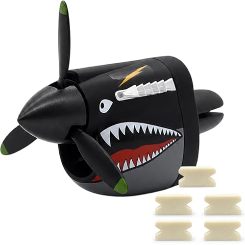 P-40 Warhawk Car Air Freshener with Spinning Propeller - Vent Clip Dashboard Decor for Men, Long Lasting Odor Eliminator wiht 5 Pack P40 Freshener Refills (P40-B) - color: P40-B