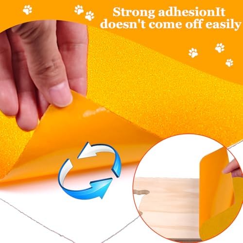 Dog Door Scratch Protector,Dog Nail File Board, Door Protector for Dog Scratching,self-Adhesive Instead of Emery Paper (13x9inch, Yellow)