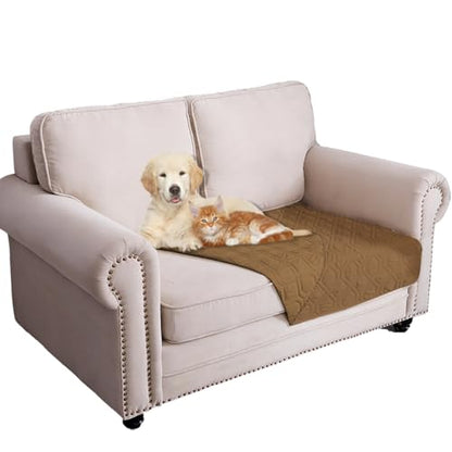 Ameritex Waterproof Dog Bed Cover Pet Blanket for Furniture Bed Couch Sofa Reversible - color: Camel+camel, size: 30x53 Inch (Pack of 1)