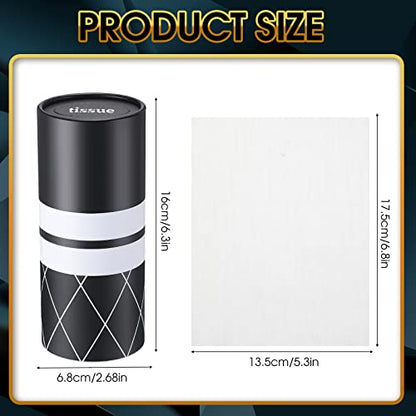 Outus 12 Pcs Geometric Car Tissues Cylinder Holder with 3 Ply Facial Tissue Bulk Black White Round Tissue Holder Travel Tissues Boxes Container for Car Cup Wedding Birthday Party - style: Geometric