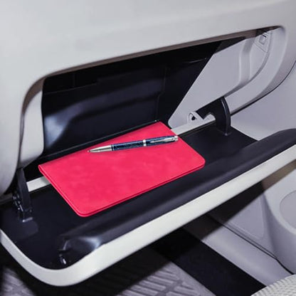 CoBak Car Registration and Insurance Holder - Vehicle Glove Box Car Organizer,Auto Truck Comparment Accessories Case with Magnetic Closure for Driver License,Cards - color: L-Ruby Red