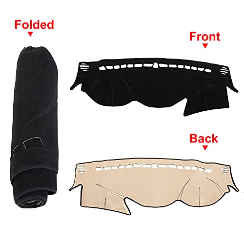 X AUTOHAUX Car Dashboard Cover for Hyundai Sonata 2011 2012 2013 2014 Nonslip Dash Carpet Dash Guard - color: Black