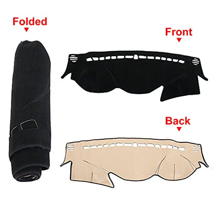 X AUTOHAUX Car Dashboard Cover for Hyundai Sonata 2011 2012 2013 2014 Nonslip Dash Carpet Dash Guard - color: Black
