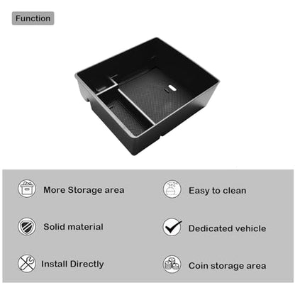Compatible with GMC Acadia Center Console Organizer 2017-2019 2020 2021 2022 2023 Acadia SL SLE SLT Denali AT4 Interior Accessories, ABS Armrest Storage Box Insert Tray, Black