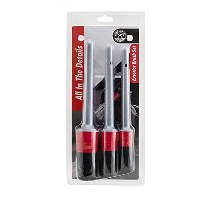 Chemical Guys All in the Details Exterior Detailing Brushes - 3-Piece Soft Scratch-Free Brushes for Wheels, Bumpers, Grilles, Badging & Tight Exterior Gaps on Cars, Trucks, SUVs & More - style: Exterior Brushes